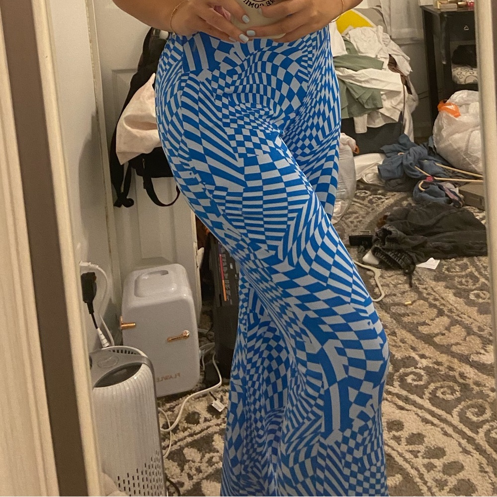 Blue striped pants! flowy and good for concerts.